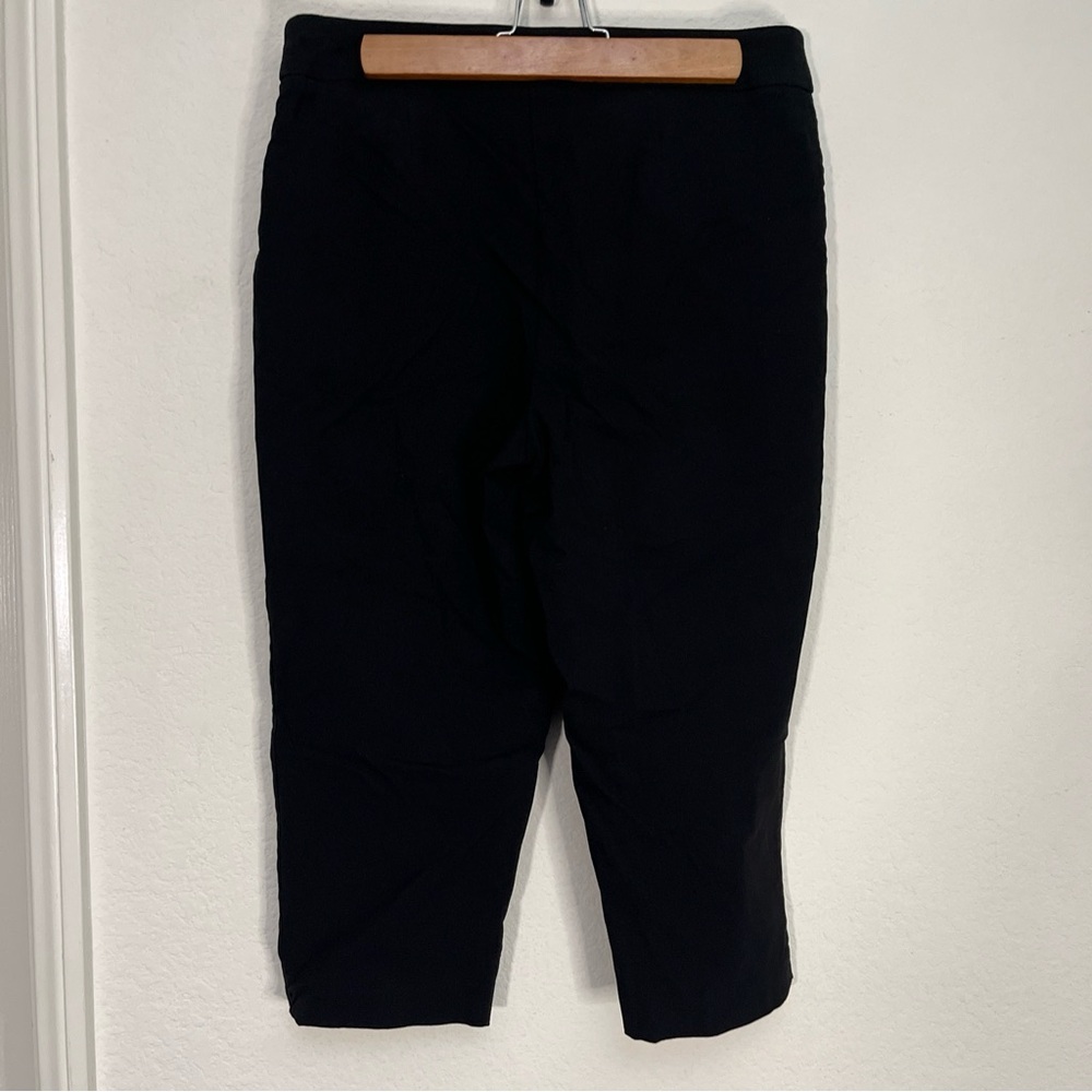 Time And Tru Black Capri Pants Cropped Pedal Pushers Pull On Stretch Sz M 8-10 - Picture 5 of 10